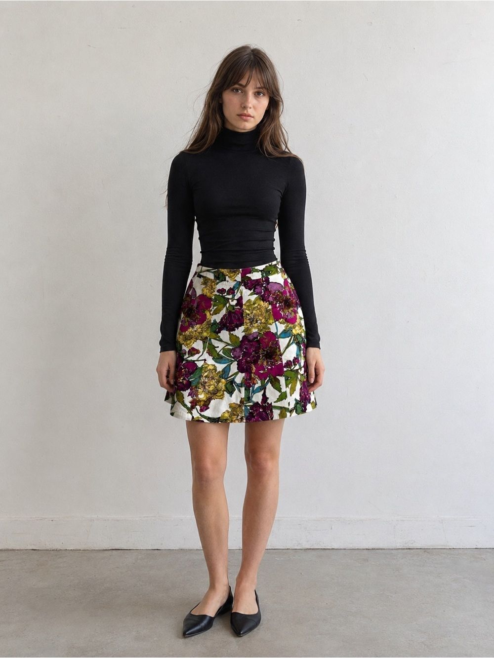 Lane Bryant Skirt Womens Pink Green Floral Side Zip Cotton Blend Sz 14 See Notes
